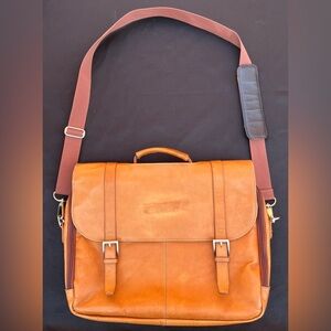 VTG Wilson’s Light Brown Leather Computer/Messenger Bag w/Strap